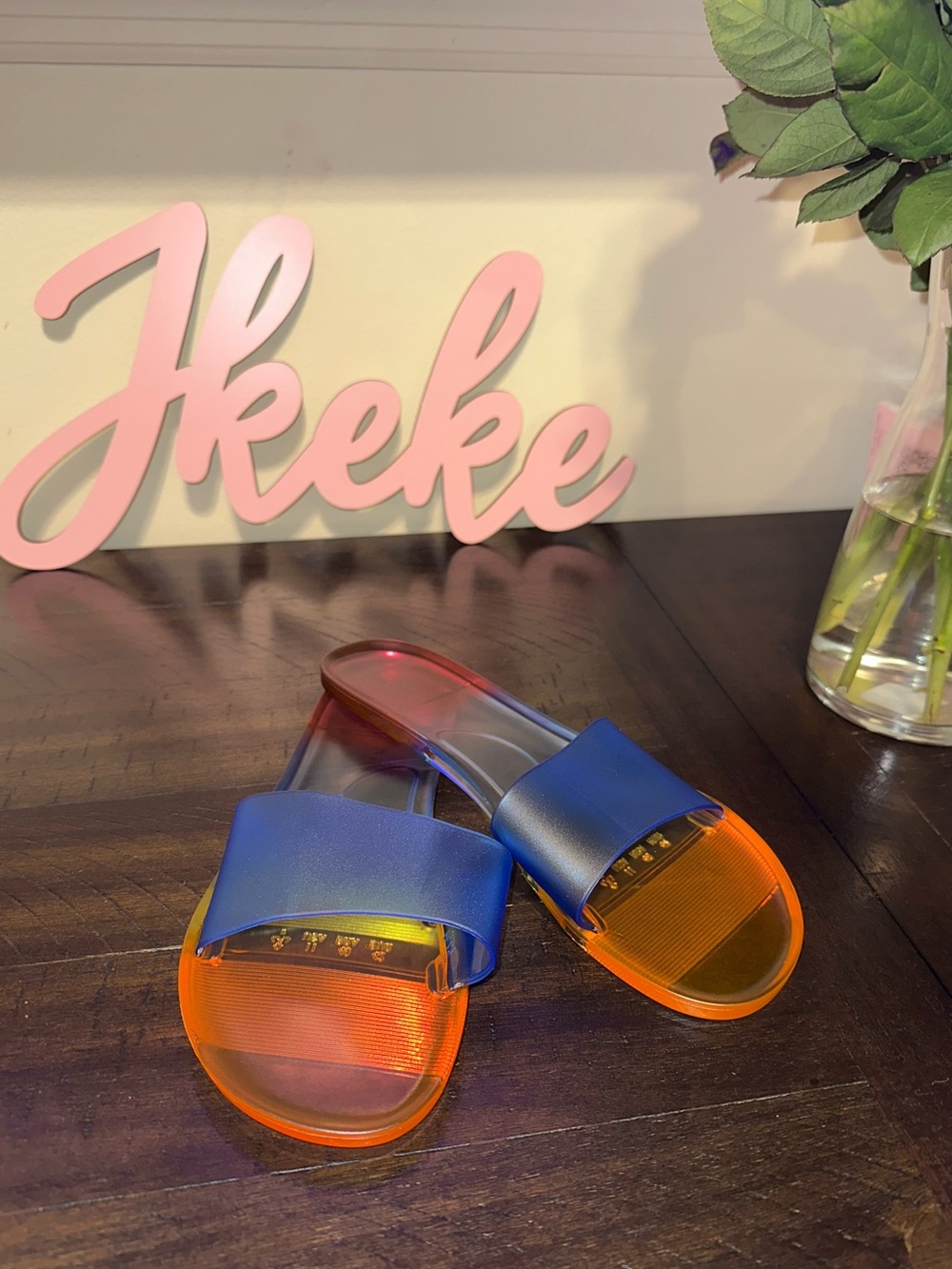 Jelly Rainbow Slide Sandals size 7, 8, 9, 10